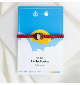 My Saint My Hero Tiny Saints Saint Carlo Acutis Bracelet - Adult / Red