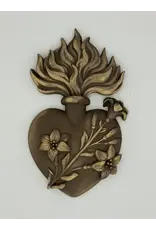Be Still Prayer Space 3D Printed Brushed Bronze Chaste Heart 6.5" x 5" | Be Still Prayer Space