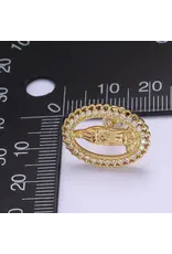 Aim Eternal 18K Gold Filled Lady Guadalupe Stud Earring with Rainbow Cubic Zirconia