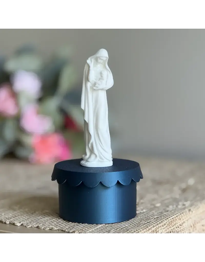 Be Still Prayer Space 3D Printed Miraculous Medal Madonna Keepsake Box | Dark Blue