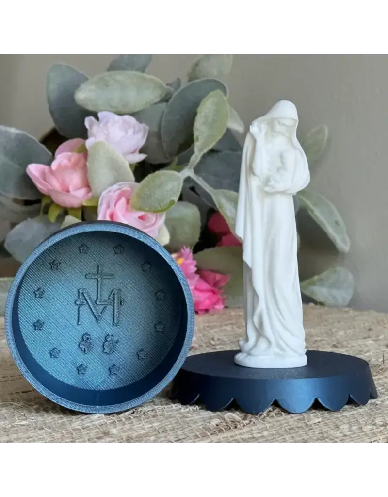 Be Still Prayer Space 3D Printed Miraculous Medal Madonna Keepsake Box | Dark Blue