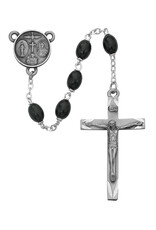 McVan 6x8mm Black Wood Oval Rosary