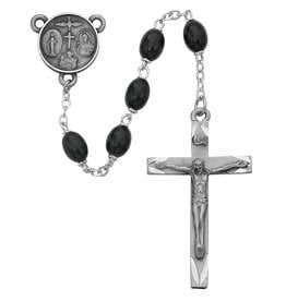McVan 6x8mm Black Wood Oval Rosary