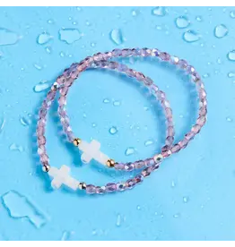 Holy Water Bracelet Holy Water Beaded Amethyst AB Cross