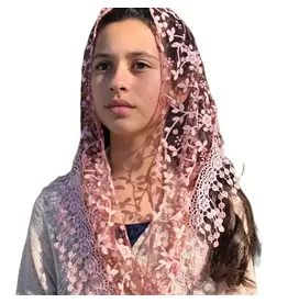 Oremus Mercy Cherry Blossom Veil - BURGUNDY (48″ x 13″)
