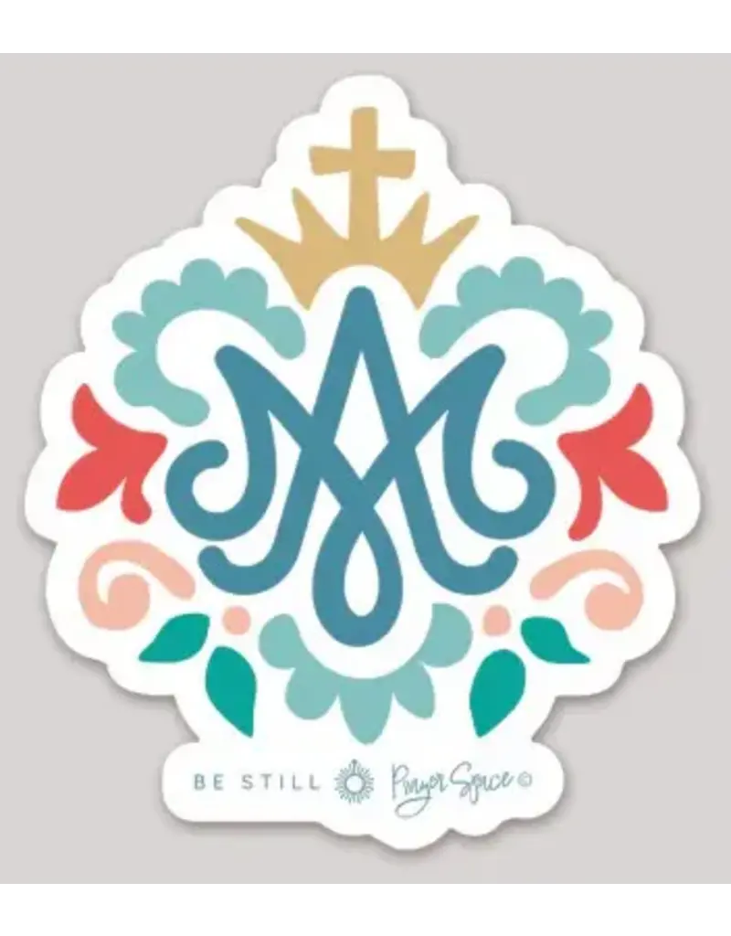 Be Still Prayer Space Auspice Maria Sticker with Card | Be Still Prayer Space