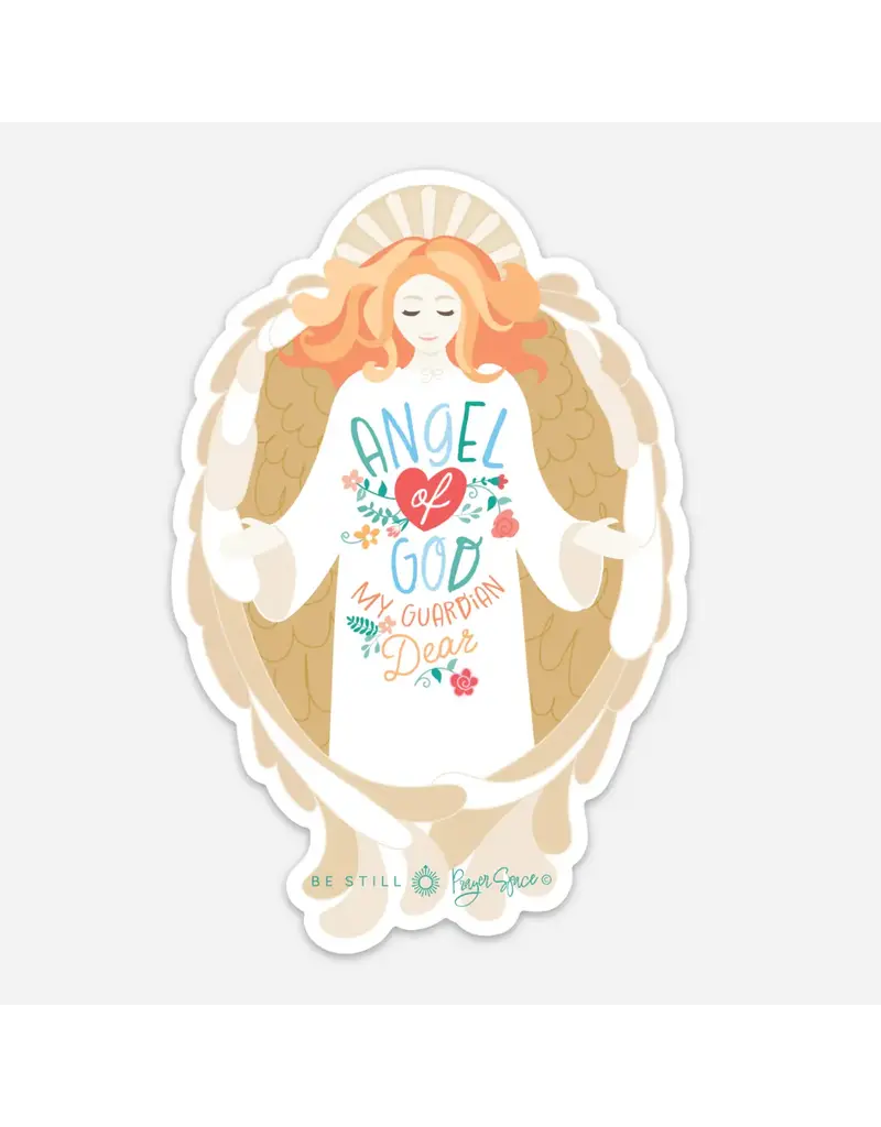 Be Still Prayer Space Guardian Angel Sticker with Card | Be Still Prayer Space