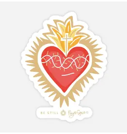 Be Still Prayer Space Sacred Heart of Jesus Sticker with Card | Be Still Prayer Space