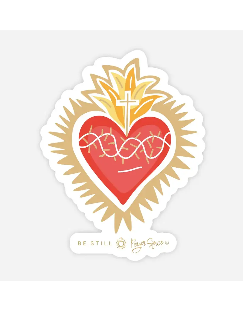 Be Still Prayer Space Sacred Heart of Jesus Sticker with Card | Be Still Prayer Space