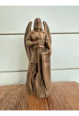 Be Still Prayer Space 3D Printed 4" St. Michael and Shield Statue | Gold