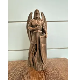 Be Still Prayer Space 3D Printed 4" St. Michael and Shield Statue | Gold
