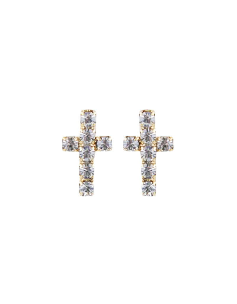 Wallace Brothers Manufacturing Austrian Crystal Cross Earrings
