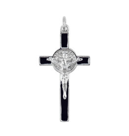Wallace Brothers Manufacturing 1.5" Black Enamel St. Benedict Crucifix