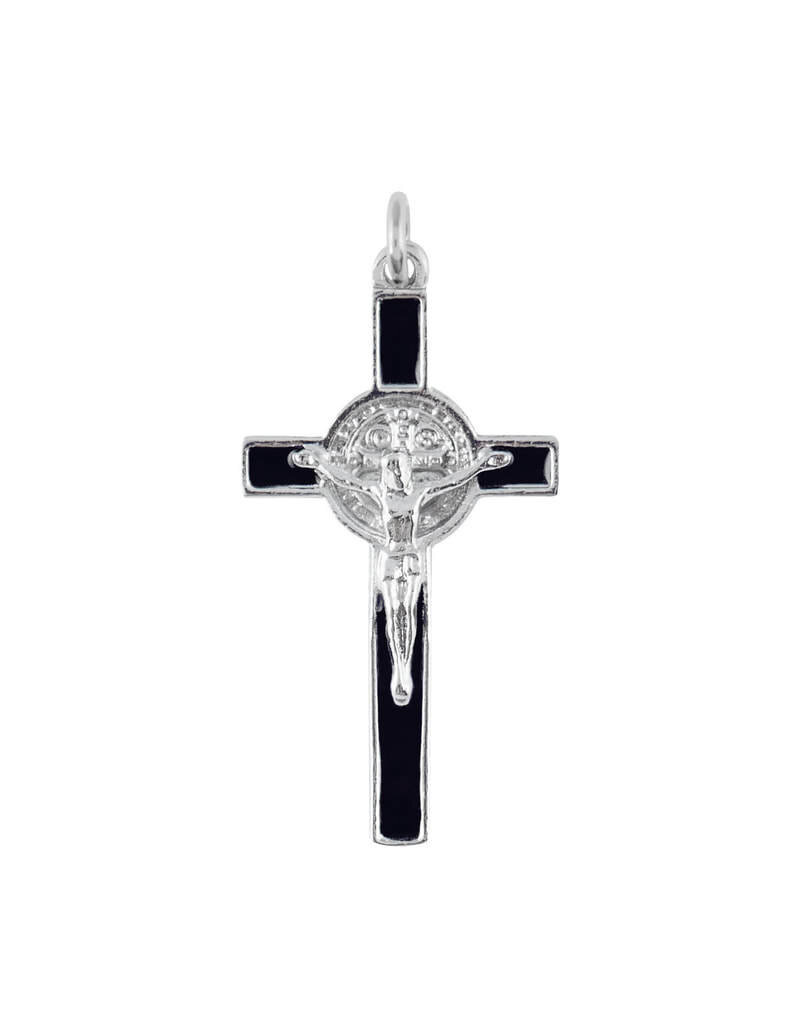 Wallace Brothers Manufacturing 1.5" Black Enamel St. Benedict Crucifix
