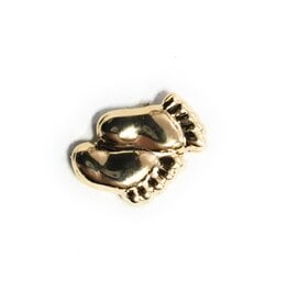 Wallace Brothers Manufacturing Gold Tone Baby Feet Lapel Pin