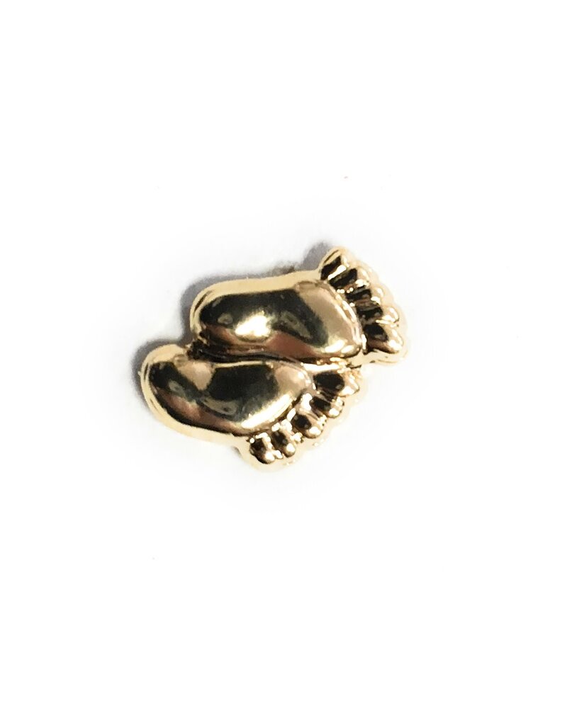 Wallace Brothers Manufacturing Gold Tone Baby Feet Lapel Pin