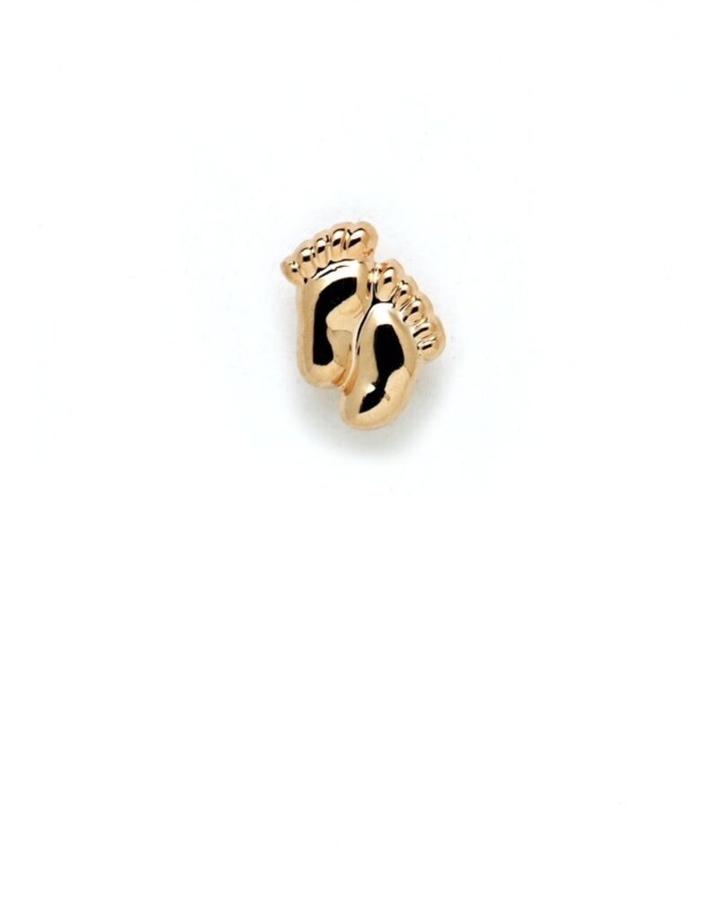 Wallace Brothers Manufacturing Gold Tone Baby Feet Lapel Pin