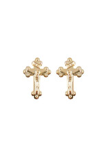 Wallace Brothers Manufacturing Gold Tone Crucifix Earrings