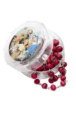 Wallace Brothers Manufacturing Rose Petal Scented Red Rosary in Assorted Saint Box