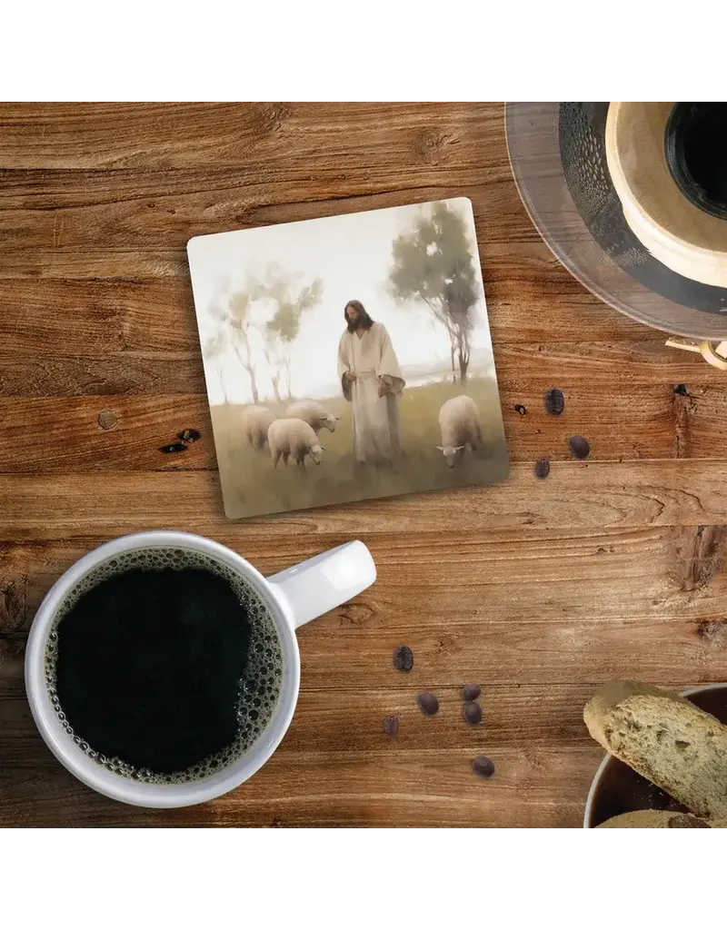 Sincere Surroundings Coaster-Jesus & Sheep (4 x 4)