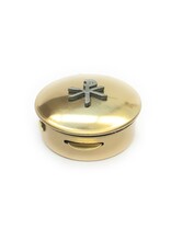 Religious Art Inc Brass Chi Rho Pyx (Size 1, 6-9 Hosts, 1/2" x 1 1/2")