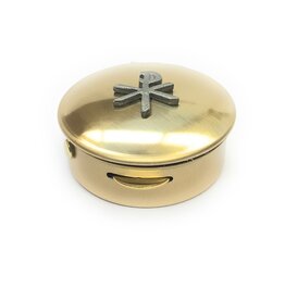 Religious Art Inc Brass Chi Rho Pyx (Size 1, 6-9 Hosts, 1/2" x 1 1/2")