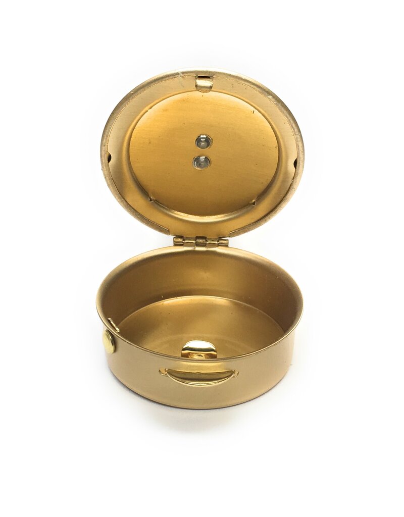 Religious Art Inc Brass Chi Rho Pyx (Size 1, 6-9 Hosts, 1/2" x 1 1/2")