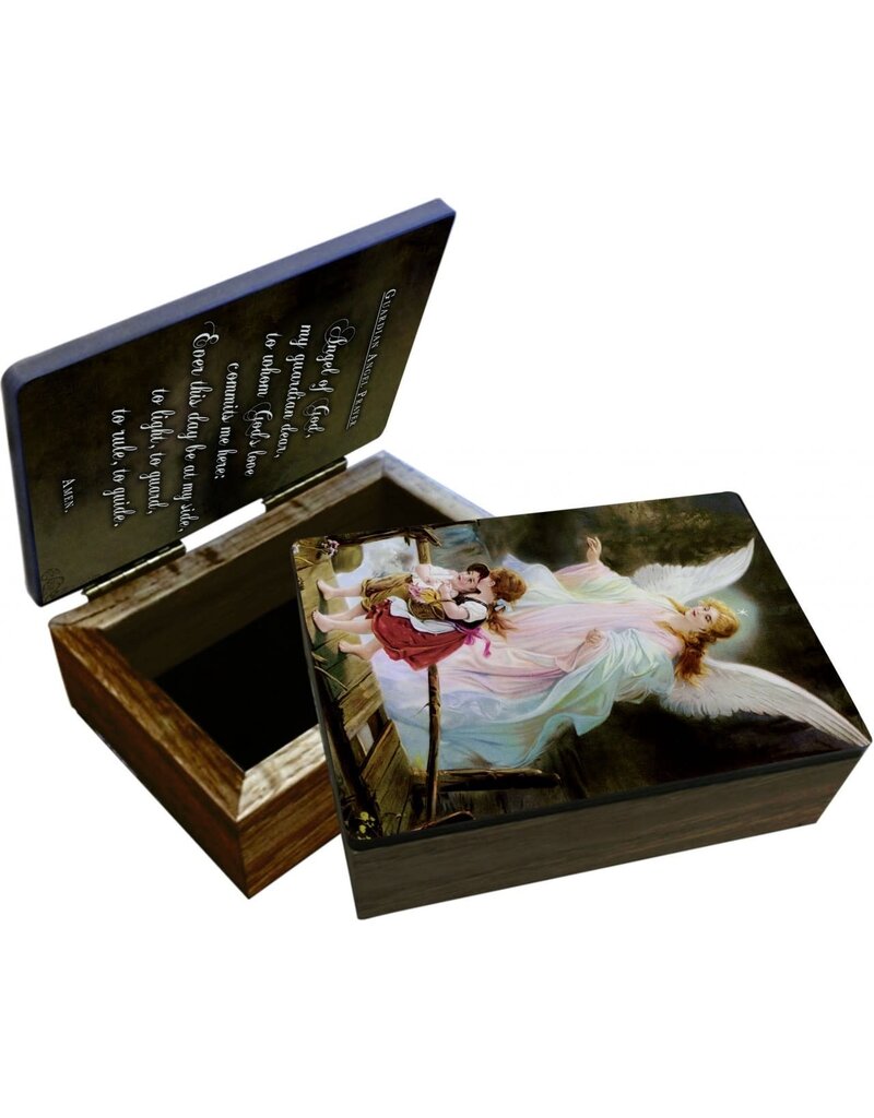 Catholic to the Max Guardian Angel on the Perilous Bridge Keepsake Box