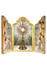 Catholic to the Max Monstrance with Angels Adoring Triptych Plaque