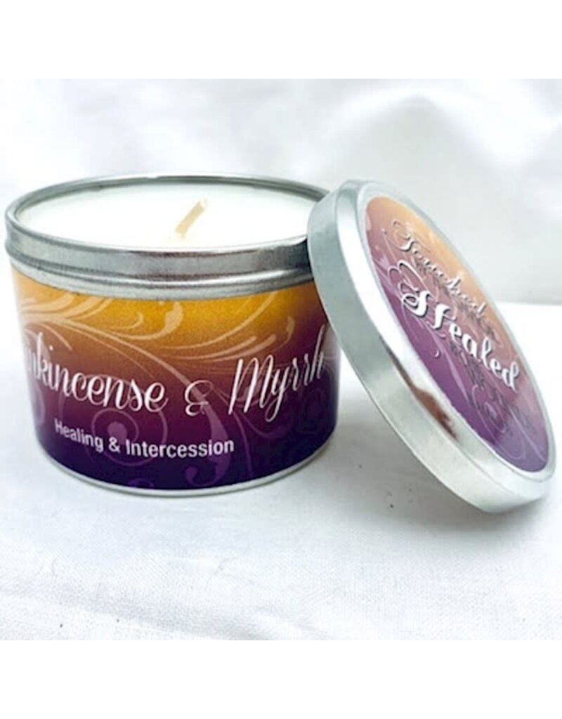 Abba Candle-Frankincense & Myrrh w/Scripture Tin-6 Oz