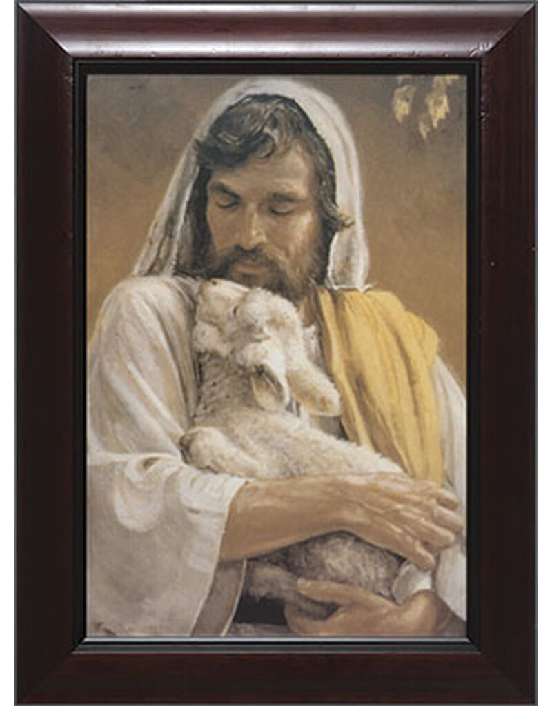 Catholic to the Max Good Shepherd - Cherry framed Art 11"x14"
