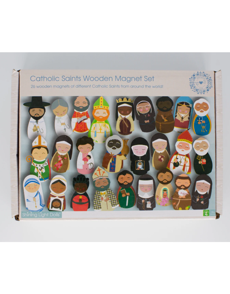 Shining Light Dolls Wooden Magnet Set: Catholic Saints