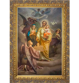 Catholic to the Max 8 x 12  Joseph, Patron of the Church - Ornate Gold Framed Art