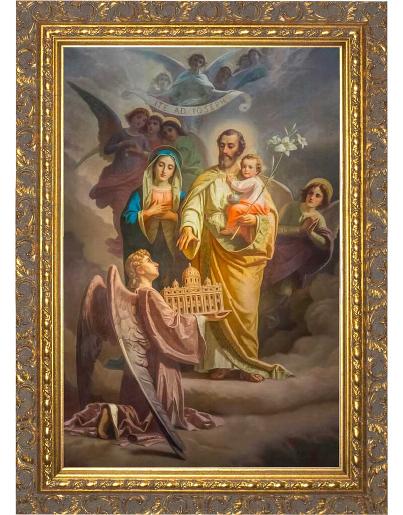 Catholic to the Max 8 x 12  Joseph, Patron of the Church - Ornate Gold Framed Art