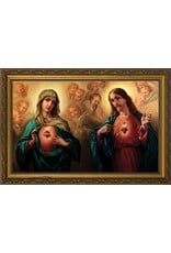 Nelson Fine Art and Gifts 10 x 16 Sacred and Immaculate Hearts Framed Art