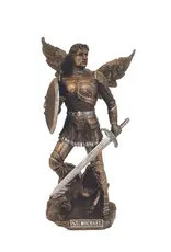 Goldscheider of Vienna St. Michael, Cold-Cast Bronze/Pewter style trim, Statue, 9"