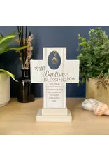 Abbey Gift Baptism : Metal Shell Charm Standing Cross