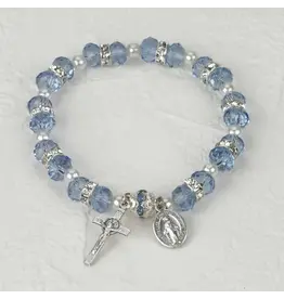 Lumen Mundi Light Blue Crystal Rosary Bracelet
