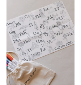 Gather and Pray Catholic ABC Reusable Coloring Placemat