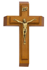 McVan 12" Walnut Stain Call Set Antique Gold Corpus and INRI