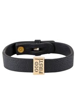 Kingdom Jewelry Bracelet-Faux Leather-God First (8" Adjustable)