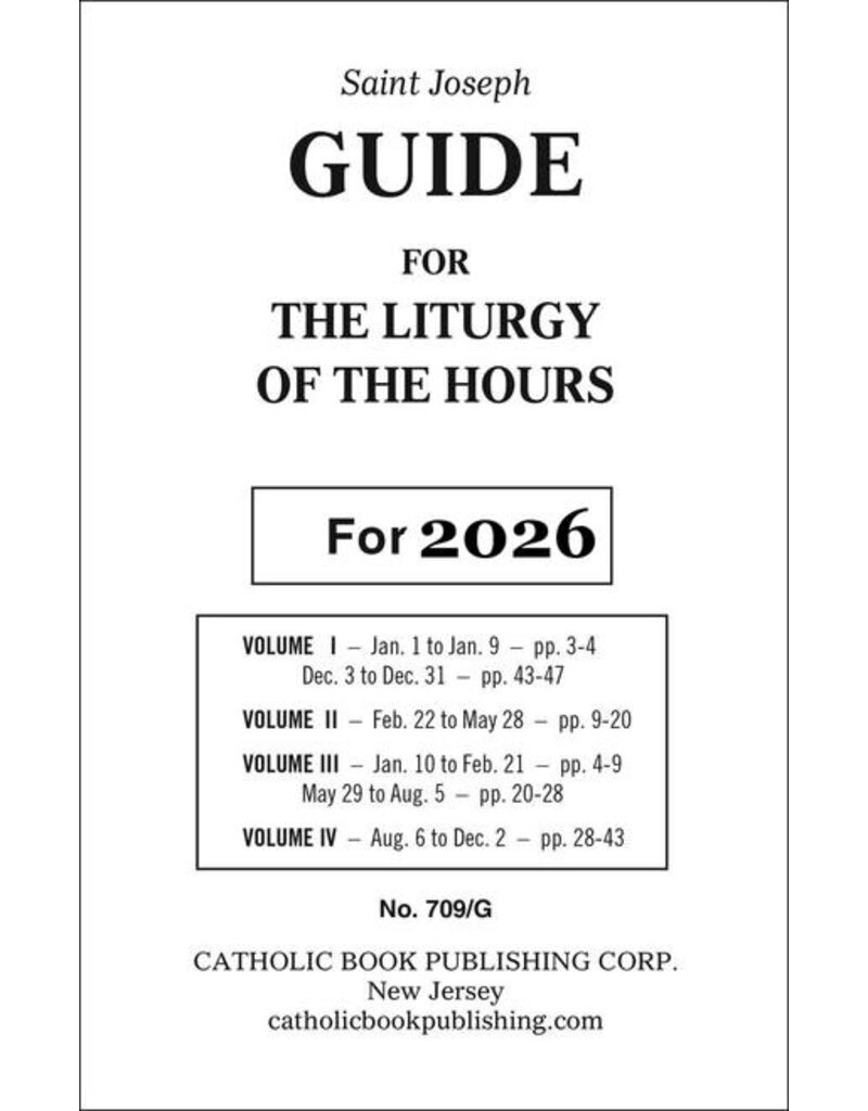 Catholic Book Publishing Corp Saint Joseph Guide For Christian Prayer: The Liturgy Of The Hours (2026) 400/G for 4 volume