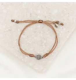 My Saint My Hero Breathe Blessing Bracelet - Taupe / Silver