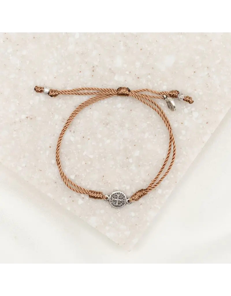 My Saint My Hero Breathe Blessing Bracelet - Taupe / Silver