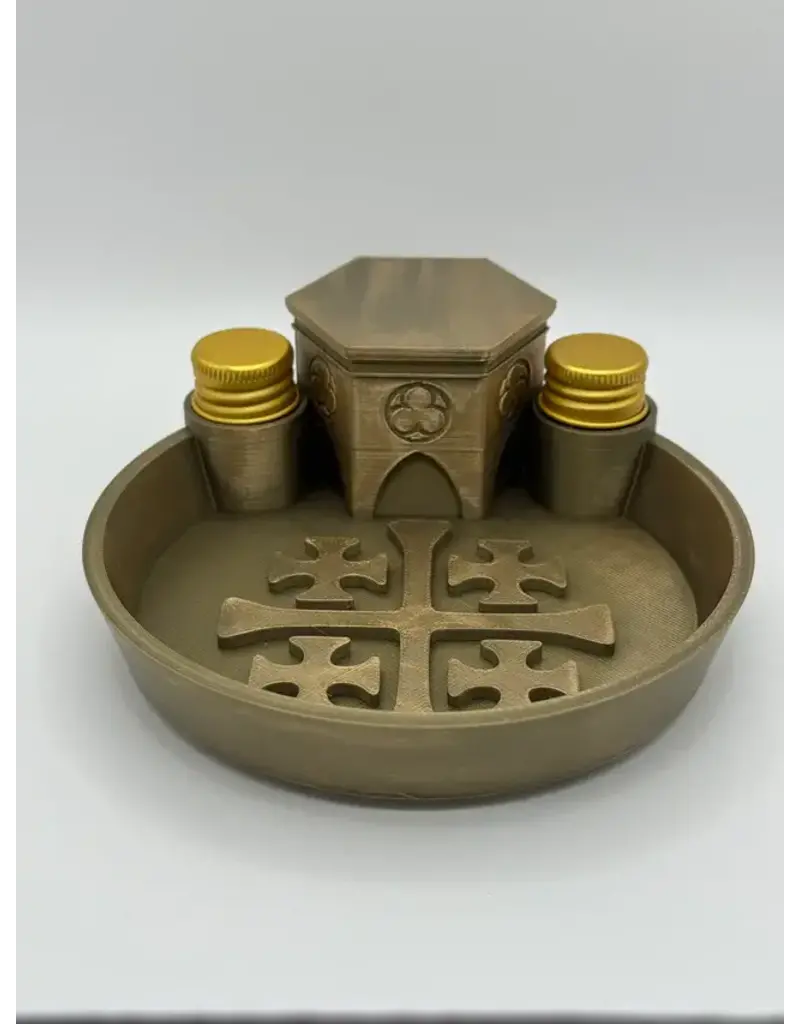 Be Still Prayer Space Rosary, Prayer Card, and Holy Water Tray