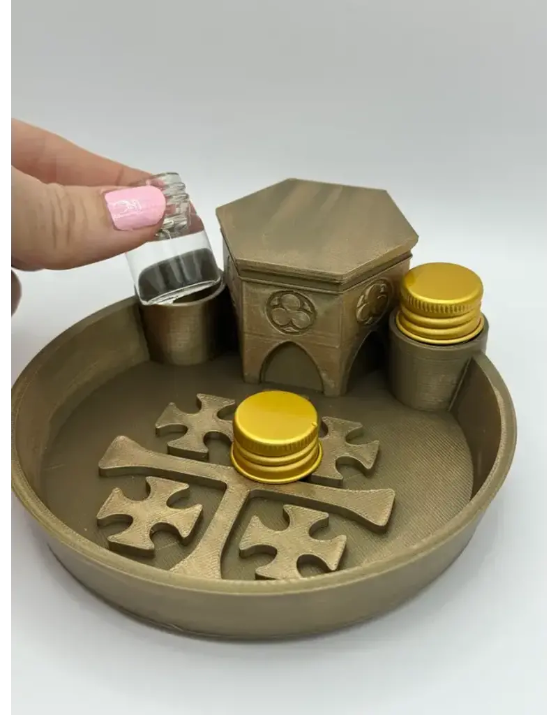 Be Still Prayer Space Rosary, Prayer Card, and Holy Water Tray