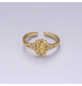 Aim Eternal 14K Gold Filled Ring:  Mother Mary Lady Guadalupe , Triple Cz