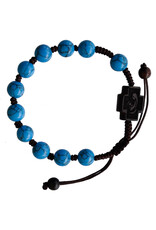 Sine Cera 8mm Adjustable Turquoise & Jujube Wood Rosary Bracelet