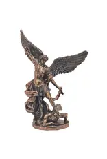 Goldscheider of Vienna St. Michael, Cold-Cast Bronze/Pewter Statue, Lightly Hand-Painted, 8"
