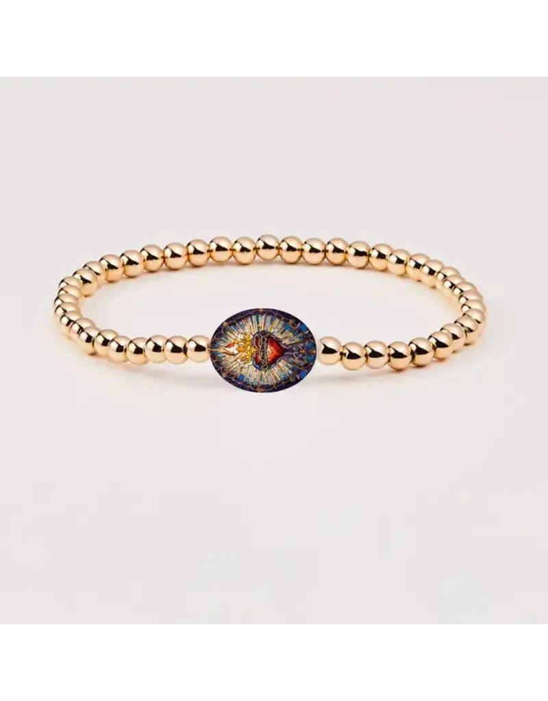 Holy Water Bracelet Holy Water Sacred Heart Bracelet | Waterproof Gold